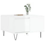 ZNTS Coffee Table High Gloss White 55x55x36.5 cm Engineered Wood 830758