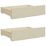 ZNTS Bed Drawers 2 pcs Cream Engineered Wood and Faux Leather 833924