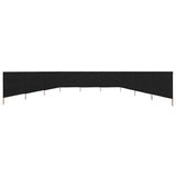 47202 9-panel Wind Screen Fabric 1200x160 cm Black