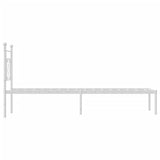 Metal Bed Frame without Mattress with Headboard White 80x200cm 374379