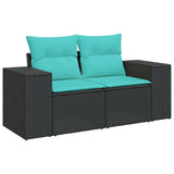6 Piece Garden Sofa Set with Cushions Brown Poly Rattan Acacia 3328079