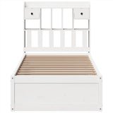 Bed Frame without Mattress White 90x190 cm Single Solid Wood Pine 3323516