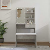 Dressing Table Set with LED Concrete Grey Engineered Wood 3114110