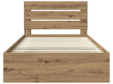 Bed Frame Artisian Oak 90 x 200 cm Solid Pine Wood 3411791