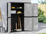 Outdoor Storage Cabinet Grey and Black 97x37x165 cm PP 364203
