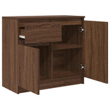 Sideboard with Drawer Brown Oak 71x35x65 cm Engineered Wood 861604
