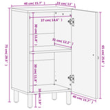 Side Cabinet 40x33x75 cm Solid Wood Mango 358236