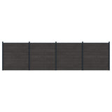 Fence Set 4 pcs 699 x 186 cm WPC and Aluminium Black 3429414