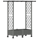 Raised Bed with Trellis and Roof Light Grey 122.5 x 40 x 127 cm 3423028