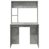 Desk with Shelf Concrete Grey 91 x 50 x 149 cm Engineered Wood 869261