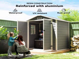 6'x4.5' Garden Storage Shed, Lockable Garden Shed with Double Doors, Window, Vent and Plastic Roof, T3398P377617