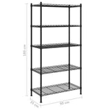 5-Tier Storage Shelf 90x35x180 cm Black 250 kg 324624