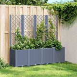 Garden Planter with Trellis Blue Grey 160x40x140 cm PP 367871