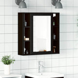 Bathroom Mirror Cabinet Black Oak 60x16x60 cm Engineered Wood 862228