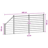 Fence Panel 3 pcs WPC and Aluminium Brown 3429385