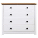 Side Cabinet White 80x40x73 cm Pine Panama Range 282660