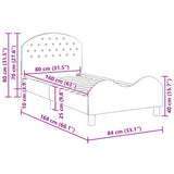 Children's Bed Frame with Headboard Purple 80 x 160 cm Velvet 42011110