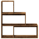 Room Divider Bookcase 3-Tier Old Wood 123x29x123 cm Engineered Wood 857992