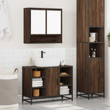 2 Piece Bathroom Furniture Set Brown Oak Engineered Wood 3300944