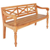 Batavia Bench 123 cm Solid Mahogany Wood Light Brown 337078