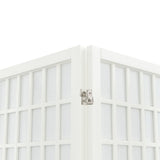 Folding 4-Panel Room Divider Japanese Style 160x170 cm White 352088