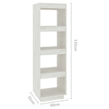 Book Cabinet/Room Divider White 40x35x135 cm Solid Pinewood 810850