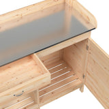 Potting Table with Cabinet 110.5x45x124.5 cm Solid Wood Fir 156343