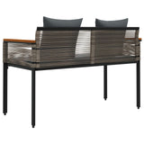 Outdoor Bench Grey and Dark Grey 117 x 54 x 74.5 cm Poly Rattan 42025239