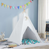 Teepee Tent White 120 x 120 x 150 cm Fabric and Plastic 3385871