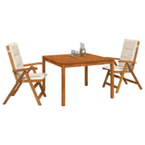3-Piece Garden Dining Set 3 pcs Natural Solid Acacia Wood 3434608
