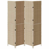 Room Divider Folding Manual Beige 195 x 180 cm Poly Rattan 42003679