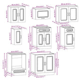 8 Piece Kitchen Cabinet Set Kalmar High Gloss White Engineered Wood 3314823