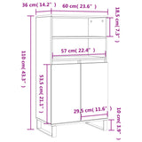 Highboard Sonoma Oak 60x36x110 cm Engineered Wood 831495