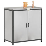Kitchen Storage Cabinet HATTEM Silver 90 x 50 x 92 cm Steel 874986