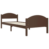 Bed Frame without Mattress Dark Brown Solid Pine Wood 100x200cm 322042