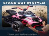 12V Kids Electric Ride On Car with 3 Wheeler, MP3 Player, Horn, 2 Speeds, LED Lights for Boys & T3398P422431