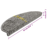 Stair Mats 10 pcs 65x21x4 cm Grey Half Round Large 149799