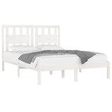 3103944 Bed Frame without Mattress White Solid Wood Pine 160x200 cm