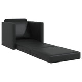 Floor Sofa Bed with Cushion Black 74 x 77 x 81 cm Faux leather 4106635