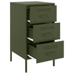 ZNTS Bedside Cabinets 2 pcs Olive Green 36x39x68 cm Steel 843087