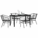 Garden Dining Set 5 pcs Black Poly Rattan 3380892