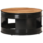 ZNTS Coffee Table Black 68x68x36 cm Solid Acacia Wood 321933
