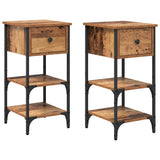 Bedside Cabinet 2 pcs Brown 33.5 x 36 x 70 cm Engineered Wood 871237