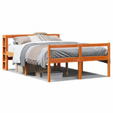 Bed Frame with Headboard without Mattress Wax Brown 140x190 cm 3305879