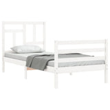 Bed Frame without Mattress White 90x200 cm Solid Wood 3194947