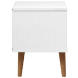 Bedside Cabinet MOLDE White 40x35x48 cm Solid Wood Pine 350496