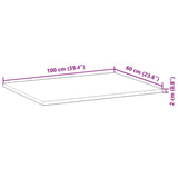 Table Top Rectangular 100x60x2 cm Solid Wood Acacia 4008825