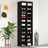 Shoe Cabinet Black Oak 54x34x183 cm Engineered Wood 859378