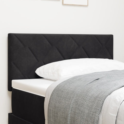 ZNTS LED Headboard Diamond Blocks Design Black 90 cm Velvet 3338196