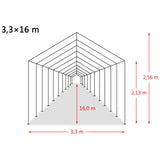 Removable Livestock Tent PVC 550 g/m 3.3x16 m Dark Green 3055651